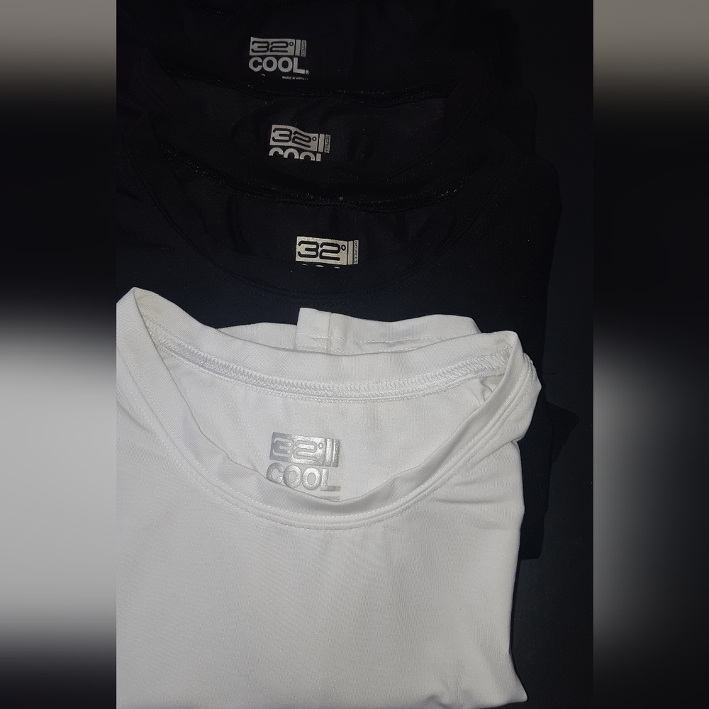Men's Pre-loved Set Of Four 32 Degrees Cool White/3black Tee Shirt Short Sleeve